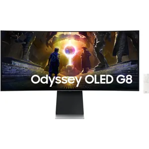 Monitor Gamer Samsung Odyssey G8 de 34“ Curvo OLED, WQHD, 175Hz, 0.03ms, DP+HDMI, FreeSync/G-Sync - LS34DG850SLXZS