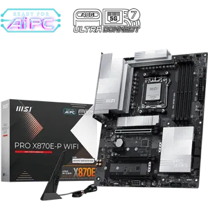 Tarjeta Madre PRO X870E-P WIFI AM5 ATX, DDR5 hastta 256GB, PCIe 5.0, M.2 Gen5, WiFi 7, USB4, 5G LAN, Ryzen 9000 8000 7000 - 824142425565