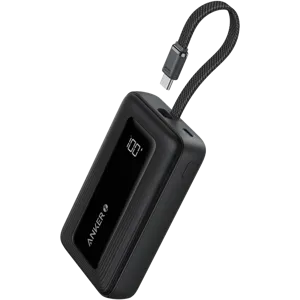 Power Bank Anker 20000mAh 30W USB-C cable integrado negro carga rápida portátil - A1689H11