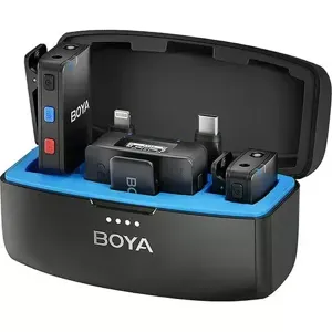 Microfono Boya BOYAMIC Micrófono Doble 3-EN-1 Con Grabadora y 300 Metros de Alcance - BY-BOYAMIC
