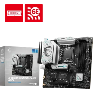 Tarjeta Madre B760M Gaming Plus WiFi LGA 1700 4X DDR5 2X M.2 PCIe 4.0 USB-C WiFi 6E BT 5.3 Micro ATX  - 824142343562