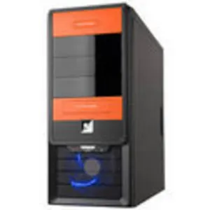 GABINETE MIDI MP11A-BK/OR FP 350W NEGRO/NARANJO + 12cm LED FAN