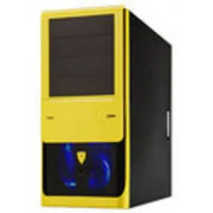 GABINETE MIDI FR09 AMARILLO FP 350W c/ 20+4pins Negro/Amarillo, USB+AV frontal