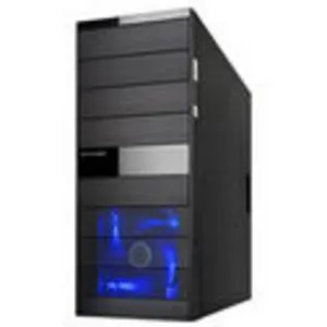 GAB MIDI AC09A-BK/BK 450W 12cm fan transparente y luz azul c/USB2.0 + AV