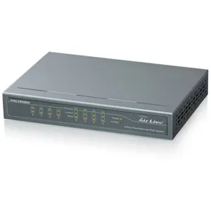 POE-FSH804 8*10/100, 4-POE 802.3af ports 15.4W each POE, up to 55W, unmanaged