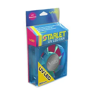 Ventilador UV c/ LED AZUL STARLET 80MM UVLED80-BL-L