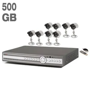 8CH H264 Net DVR w/VGA 8 CCD NV Cam. 500GB QSDR8V8DRTC-500