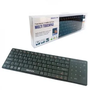 Teclado slim inalambrico con Multi TouchPad  (Funcion numerica y Touchpad) para PC y SmartTV / PN:0010074