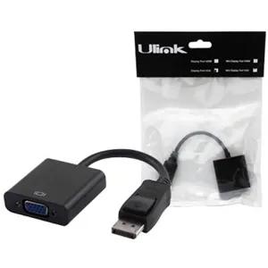Adaptador de video Display Port Macho a VGA hembra color negro/ PN:UL-DPVGA