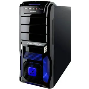 Case FAL09A Mid Tower + Fan12cm c/blue LED +18cm LED Transp Side