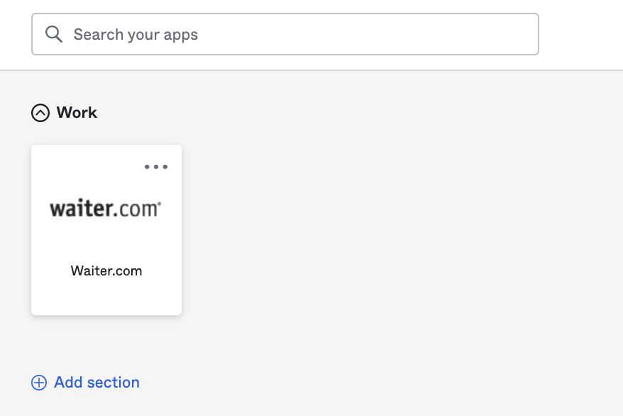 Click the Waiter app on the Okta dashboard