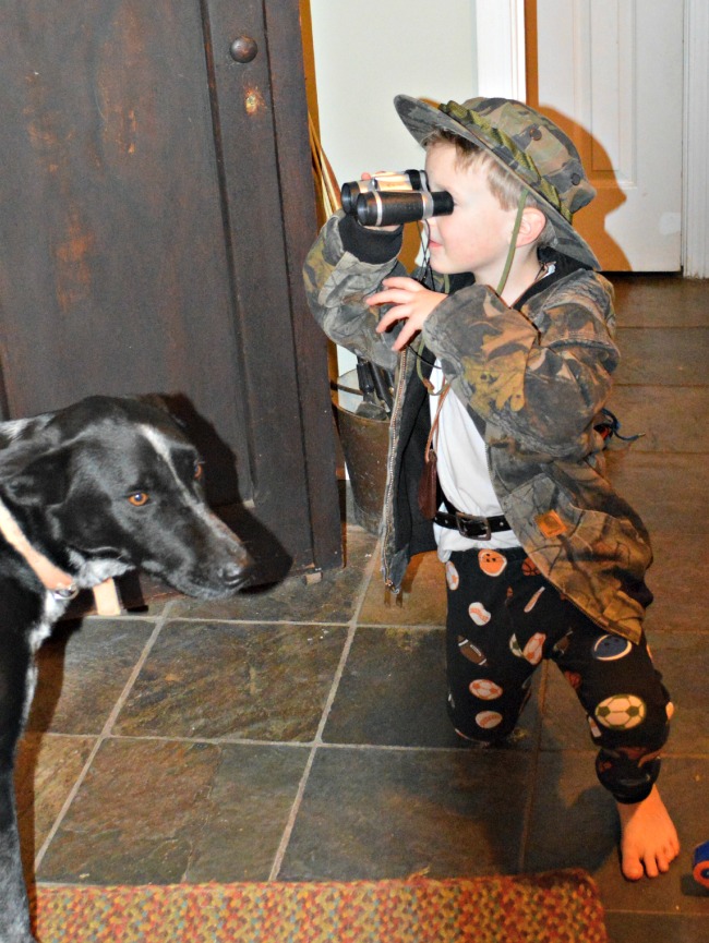The Cowboy playing sniper after watching something on the Military Channel.