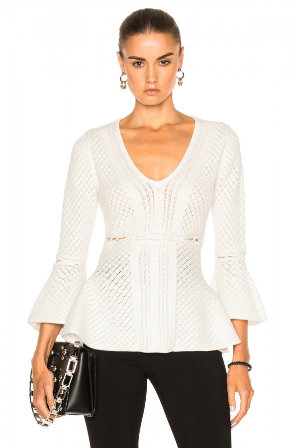 Lace Up Peplum Sweater