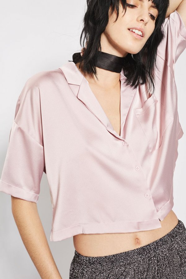 PETITE Crop Pyjama Shirt