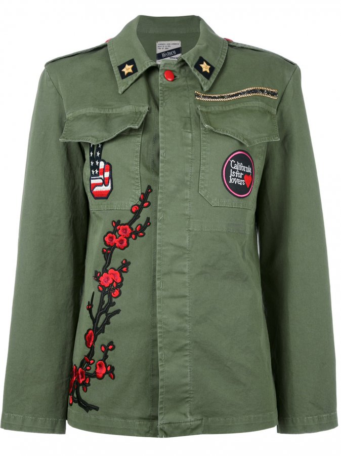 Floral Embroidery Military
