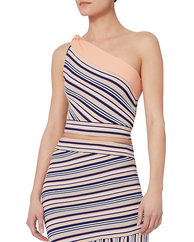 Ibis Striped One Shoulder Top