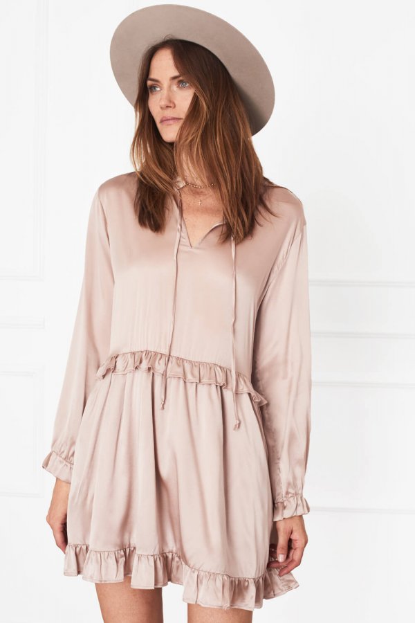 Frill Silk Dress