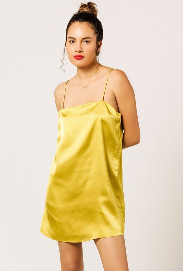 Strappy Satin Mini Dress