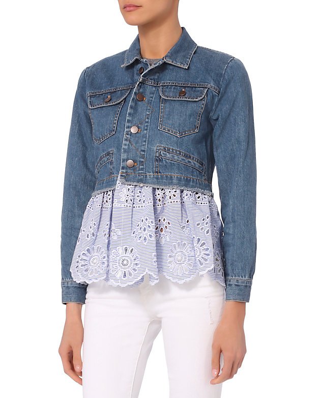Denim Eyelet Combo Jacket