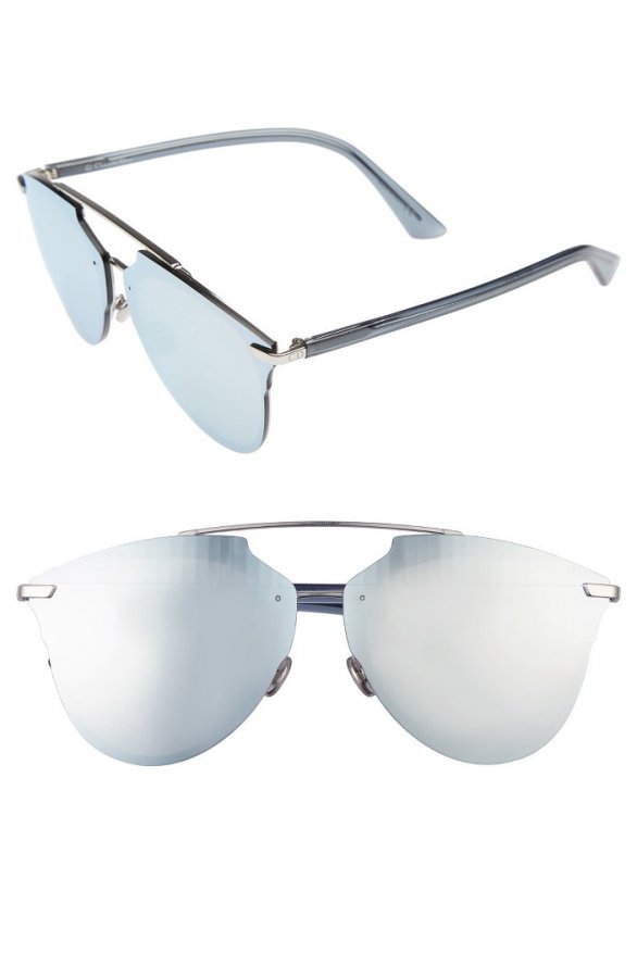 Oversize Mirrored Brow Bar Sunglasses