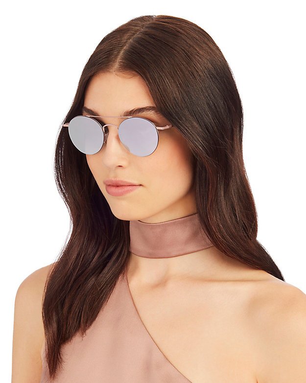 Rose Mirrored Round Sunglasses