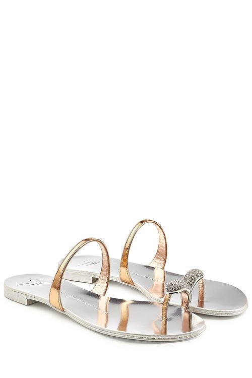 Embellished Leather Sandals