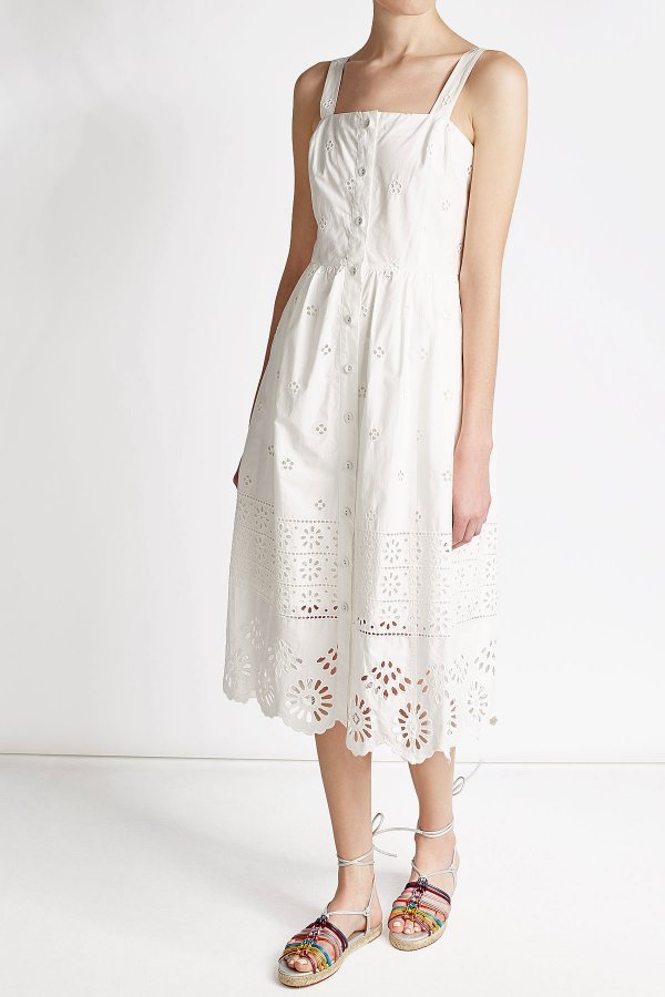 Cotton Dress with Cut-Out Detail