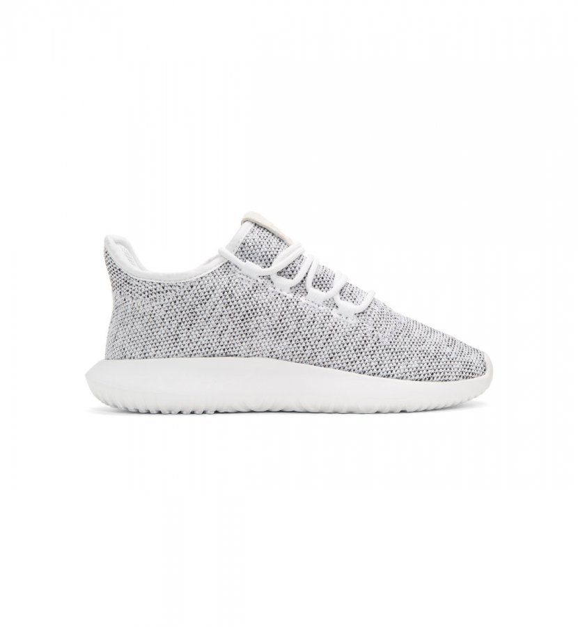 White Knit Tubular Shadow Sneakers