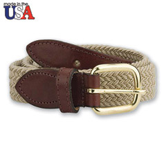 In-Between Adjustable Sizing Braided Stretch Belt with Sized Leather