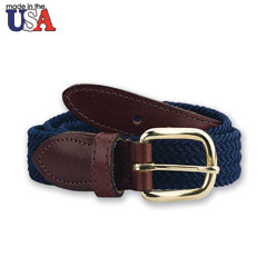 In-Between Adjustable Sizing Braided Stretch Belt with Sized Leather