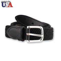 In-Between Adjustable Sizing Braided Stretch Belt with Sized Leather