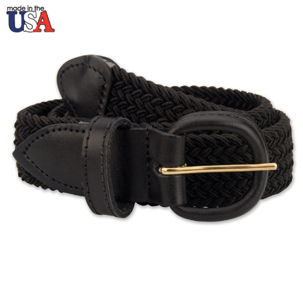 In-Between Adjustable Sizing Braided Stretch Belt with Leather Tab
