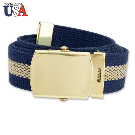 Cotton Web Belt with Brass Buckle