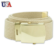 Cotton Web Belt with Brass Buckle
