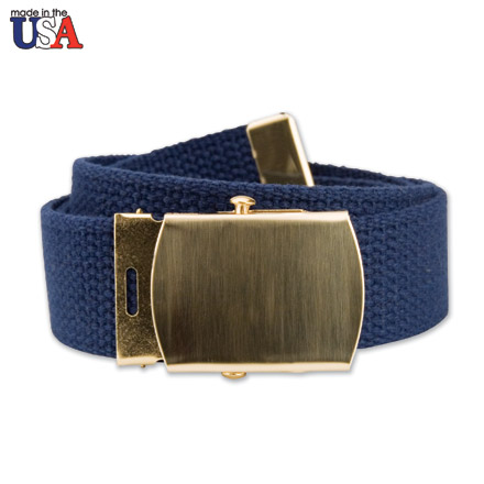 Cotton Web Belt with Brass Buckle