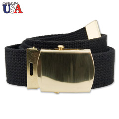 Cotton Web Belt with Brass Buckle