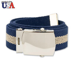 Cotton Web Belt with Silver Plated Buckle