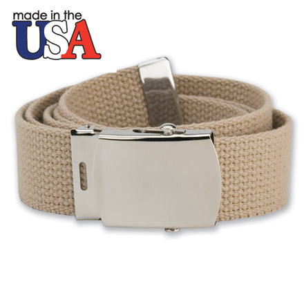 Cotton Web Belt with Silver Plated Buckle