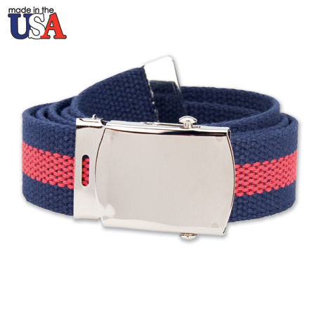 Cotton Web Belt with Silver Plated Buckle