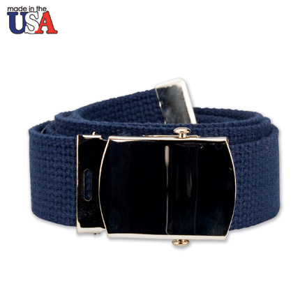 Cotton Web Belt with Silver Plated Buckle
