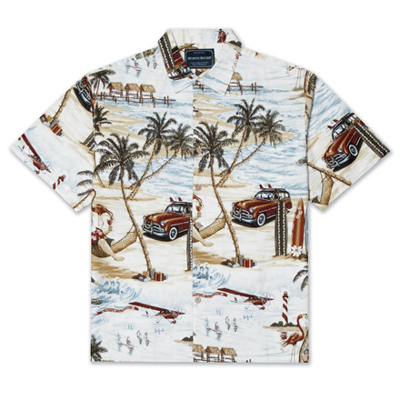 Santa with Classic Woodies Print Shirt