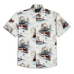 Classic Wooden Boat Print Shirt