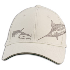 Marlin Etching Embroidered Hat by Guy Harvey