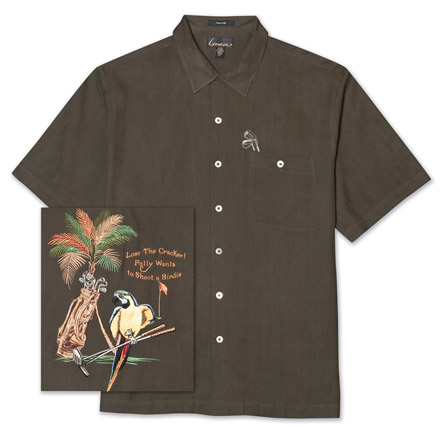 Polly's Birdie Embroidered Silk Shirt
