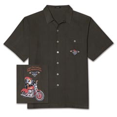 Polly Wants To Ride Embroidered Silk Shirt