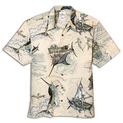 Santiago's Big Blue Print Shirt by Guy Harvey