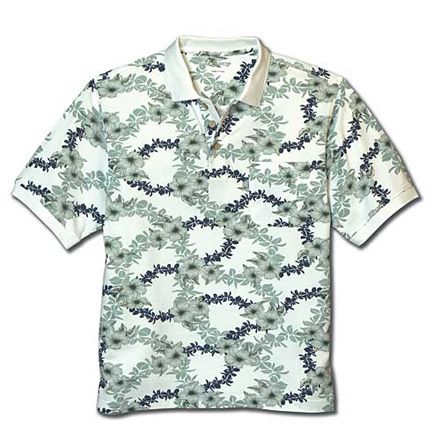 Floral Chain Short-Sleeve Polo Shirt by Sportif