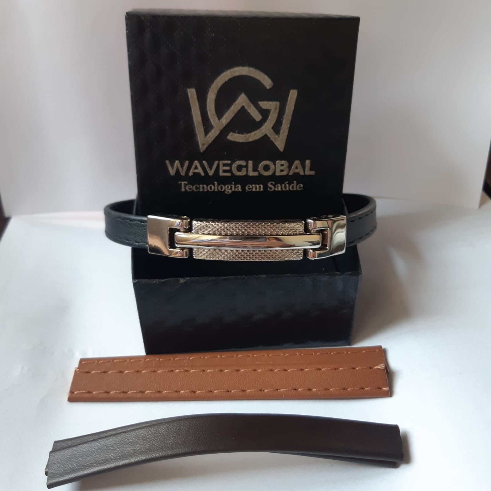 02 -  Joia Prata/ Pulseira Bege,Marron