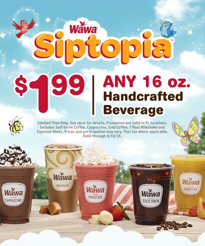 Siptopia™: $1.99 Any Size Handcrafted Beverage | Wawa