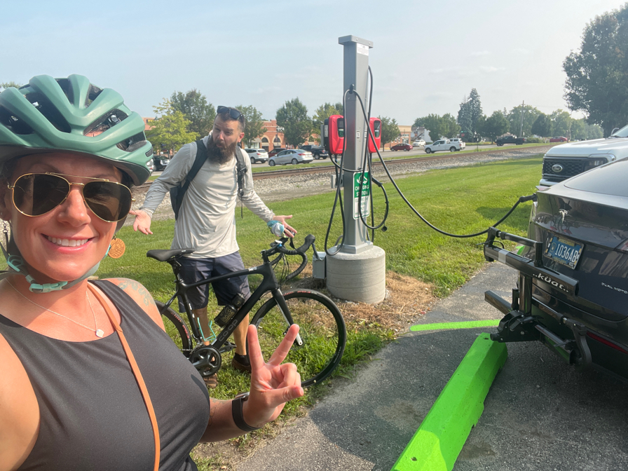 Plugged in the car before Biking To The Brewery